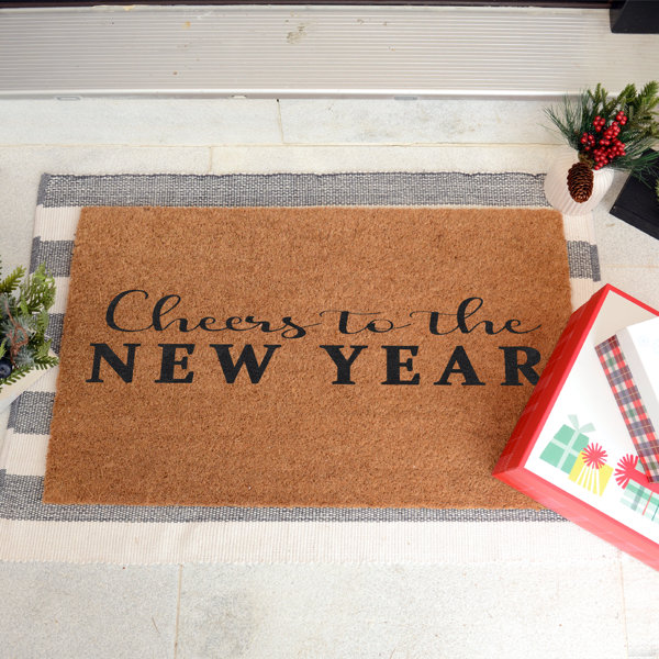 Trinx NonSlip New Year's Outdoor Doormat Wayfair